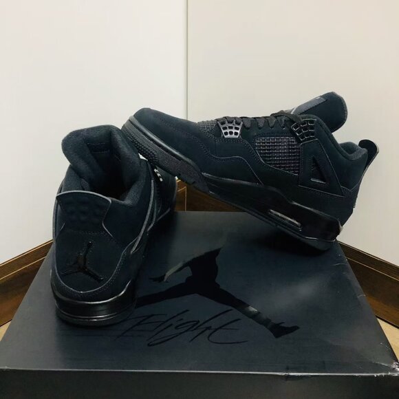 Men's Air Jordan 4 Retro 'Black Cat' Sneakers - Like New - Picture 1 of 3